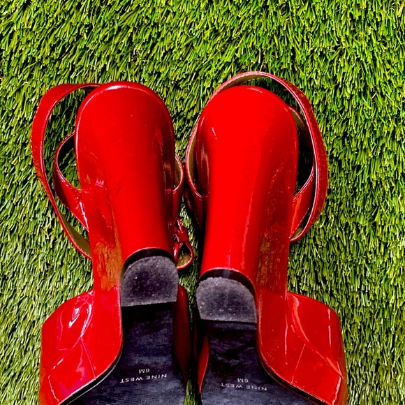 Red Patent Leather wedge dress sandal - size 36 - Picture 7 of 7